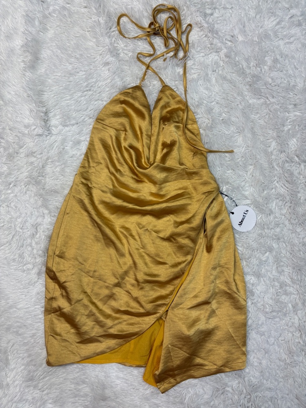 REVOLVE Gold Satin Mini Dress